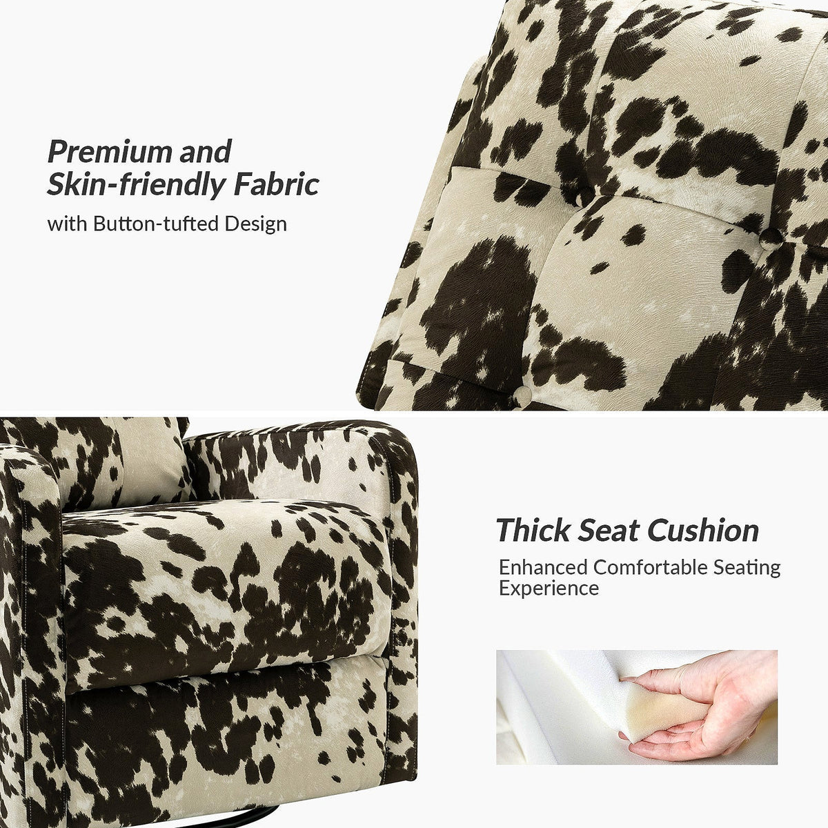 Hulala Patterned Swivel Rocker Recliner — gallery view 12 of 13