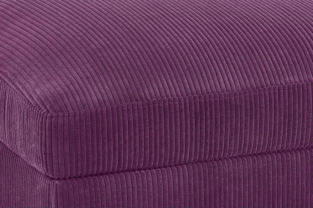 Close-up of ribbed upholstery and corner seams