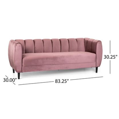 Miranda Velvet 3-Seater Sofa — supplier dimension diagram.