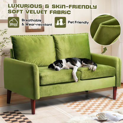 Bilhilury Velvet Loveseat — velvet texture detail panel.