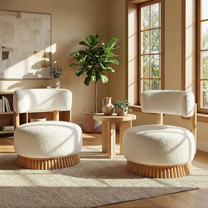 Black Upholstered Swivel Chairs, Set of Two — gallery view 10 of 11