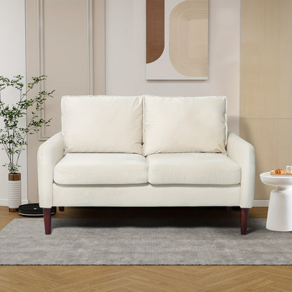 Bilhilury Velvet Loveseat — beige upholstery option.