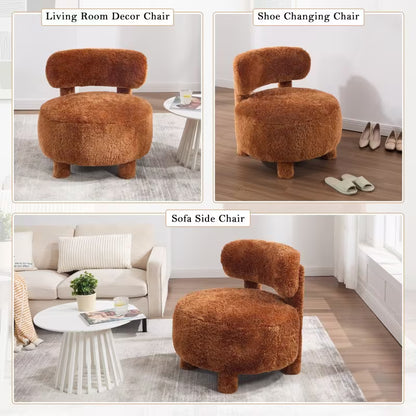 Faux Fur Armless Accent Chair — living room and entryway styling examples.