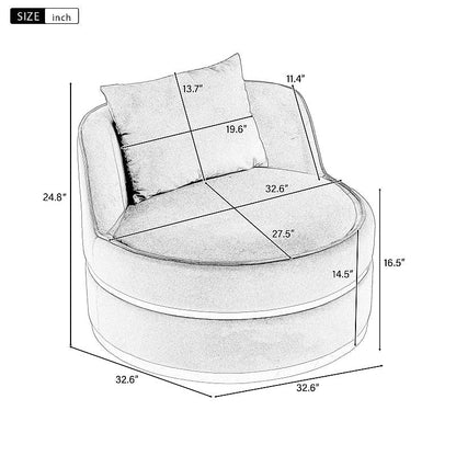 Sable Green Velvet Swivel Barrel Chair — gallery view 9 of 9