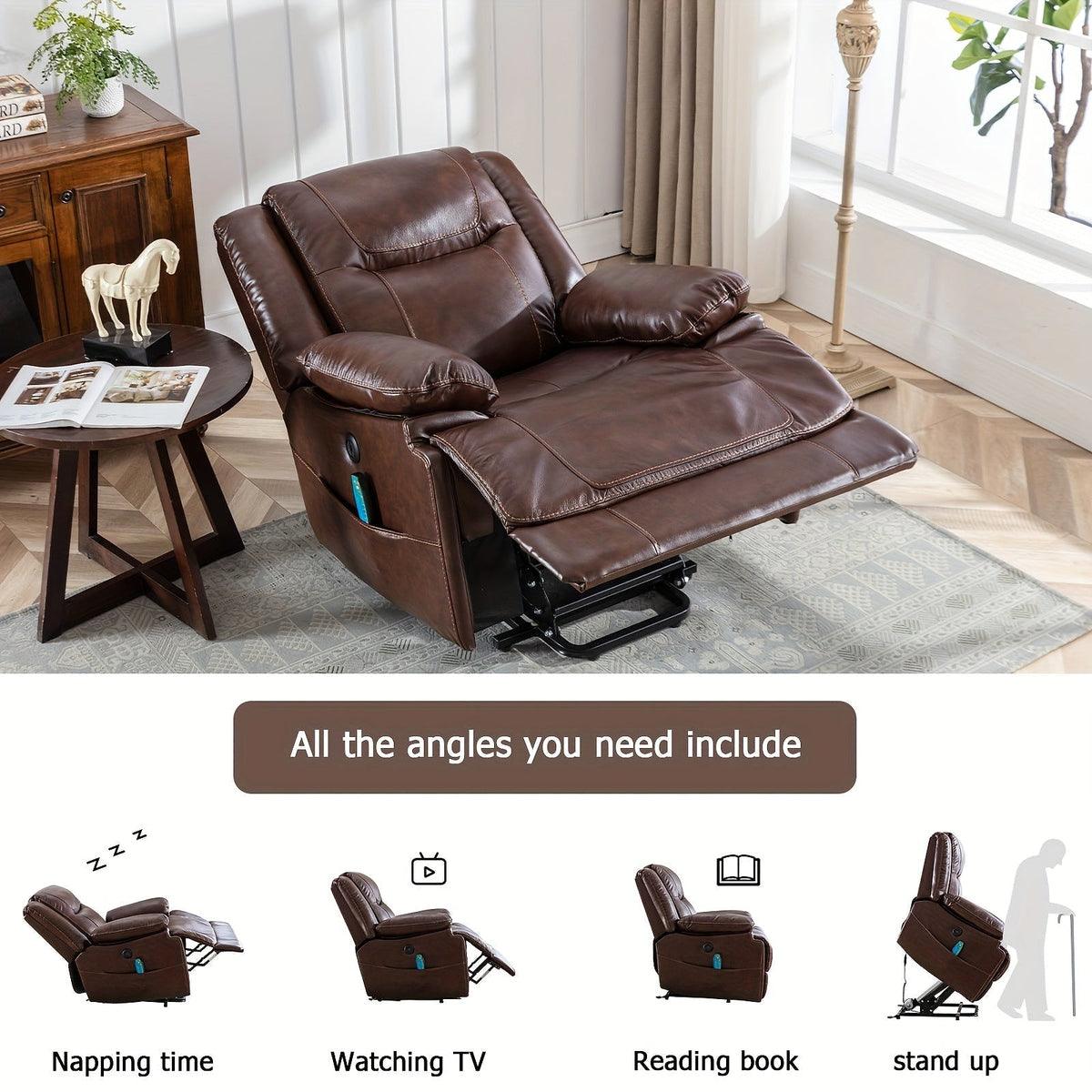 Brown Power Recliner — gallery view 7 of 8