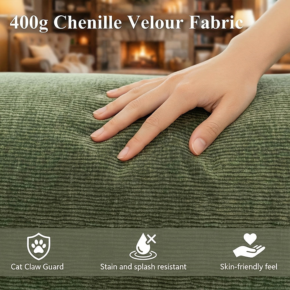 Green Chenille Convertible Sleeper Chair — gallery view 9 of 10