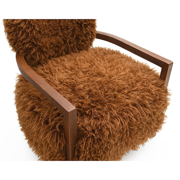 Camel Faux-Fur Accent Chair — gallery view 5 of 8