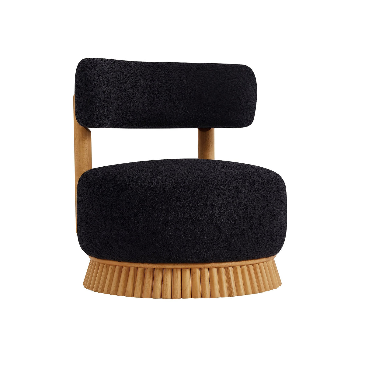Black Upholstered Swivel Chairs, Set of Two — gallery view 9 of 11