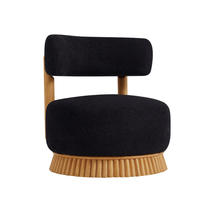 Black Upholstered Swivel Chairs, Set of Two — gallery view 9 of 11