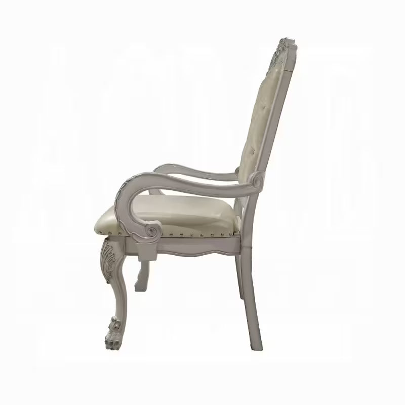 Ivory Rococo Tufted Chairs, Set of Two — gallery view 4 of 7