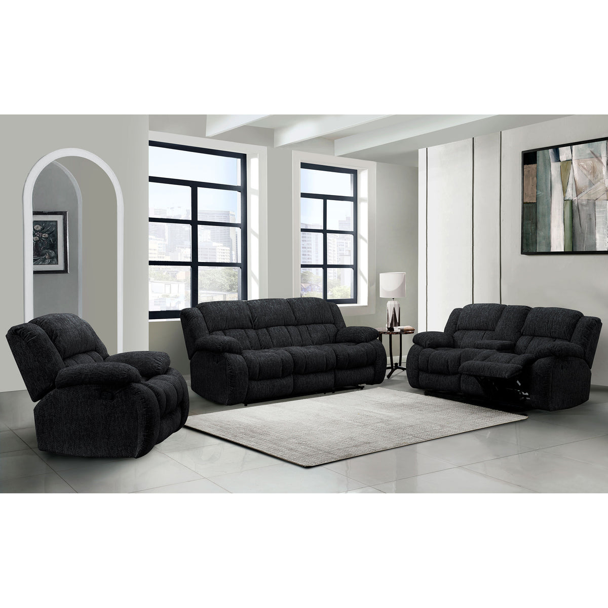 40" Gray Fabric Gliding Recliner - 563922