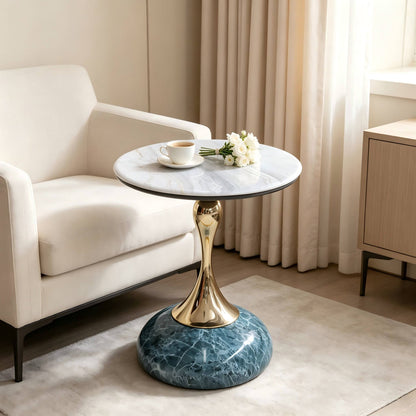 Light Luxury Slim-Waisted Rock Slab Small Coffee Table, Hotel Bedroom Movable Table, Painted Sofa Side Table, Villa And Homestay Corner Table