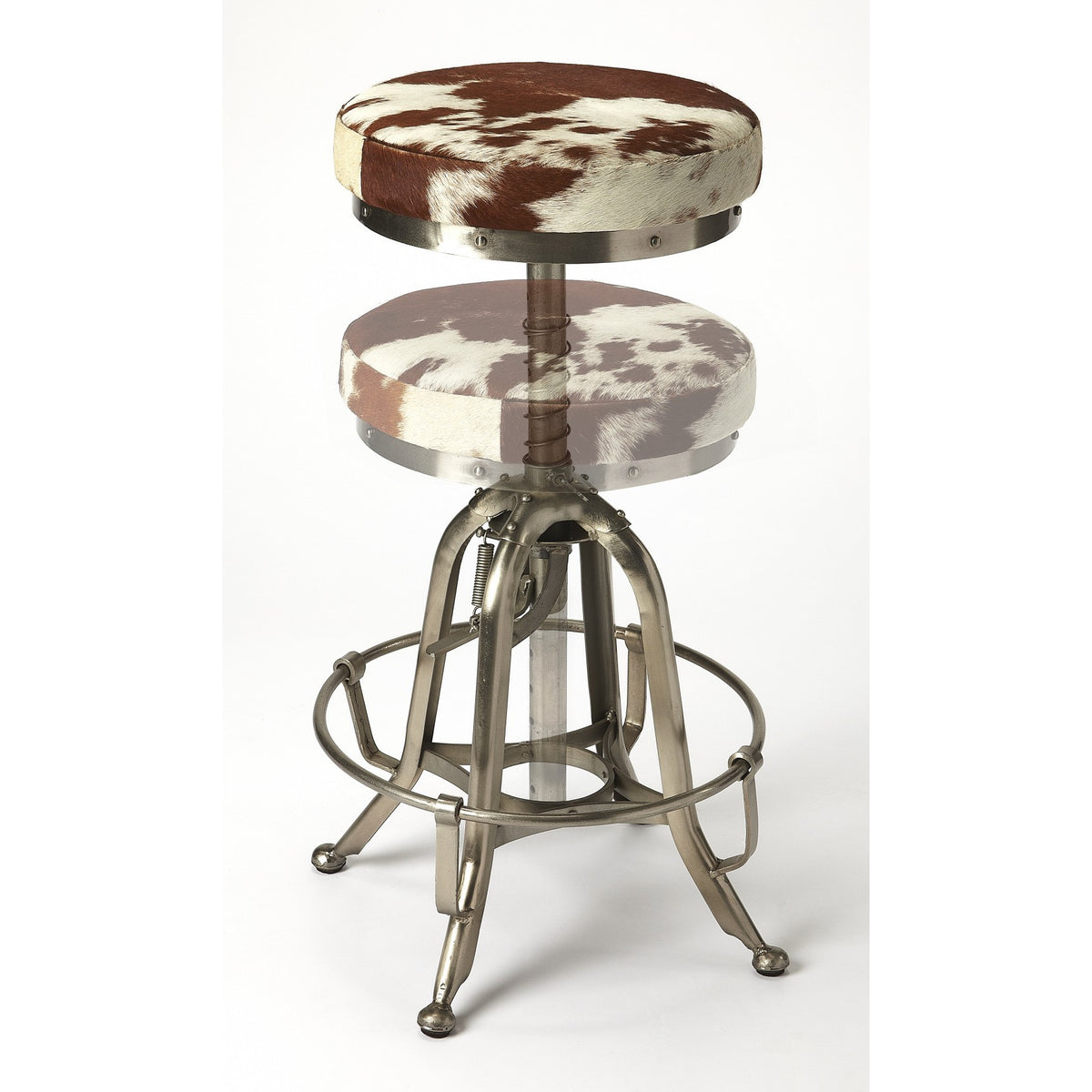Hair on Hide Iron Bar Stool - 389123