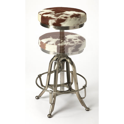 Hair on Hide Iron Bar Stool - 389123