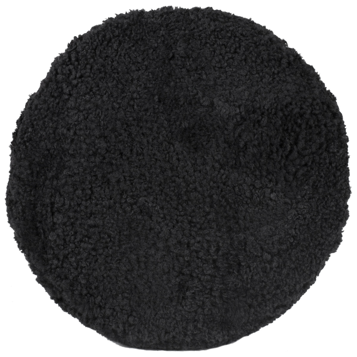 Oriana Black Shag Ottoman — overhead view of the black shag upholstery