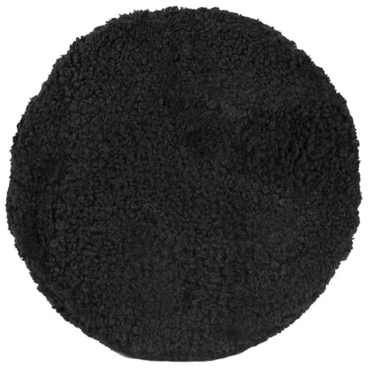 Oriana Black Shag Ottoman — overhead view of the black shag upholstery