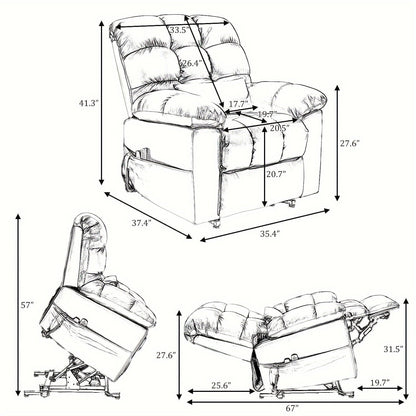 Restreal Brown Power Lift Recliner with Massage — gallery view 6 of 6