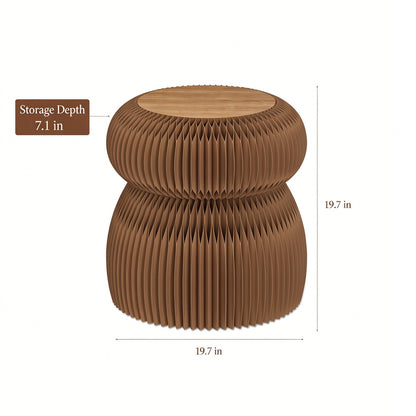 Dimension diagram for brown folding side table