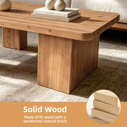 Supplier material graphic for wood-look block-leg coffee table