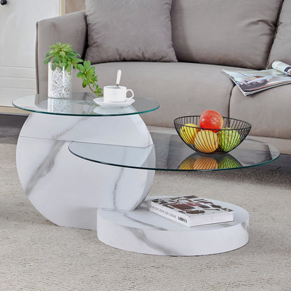 White patterned disc-base table
