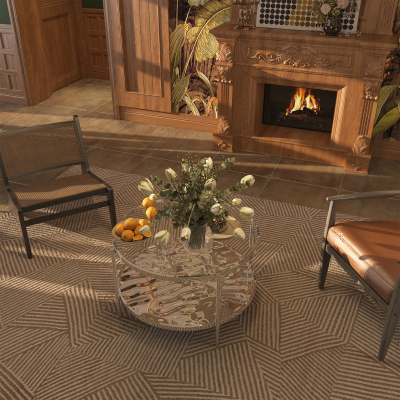 31.5 'Stainless Steel Coffee Table 2-Tier Side Table
