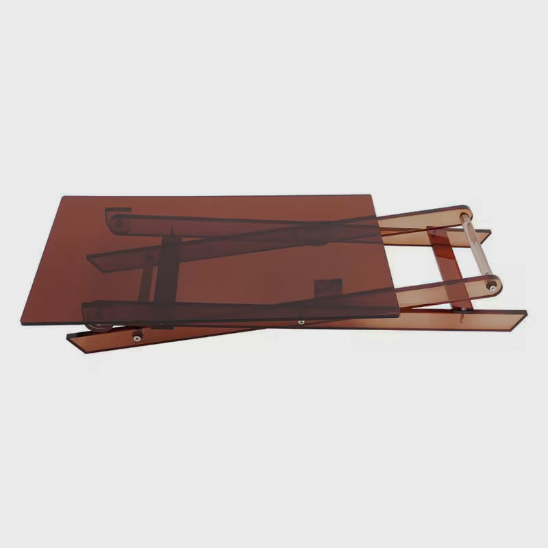 Brown acrylic side table folded flat