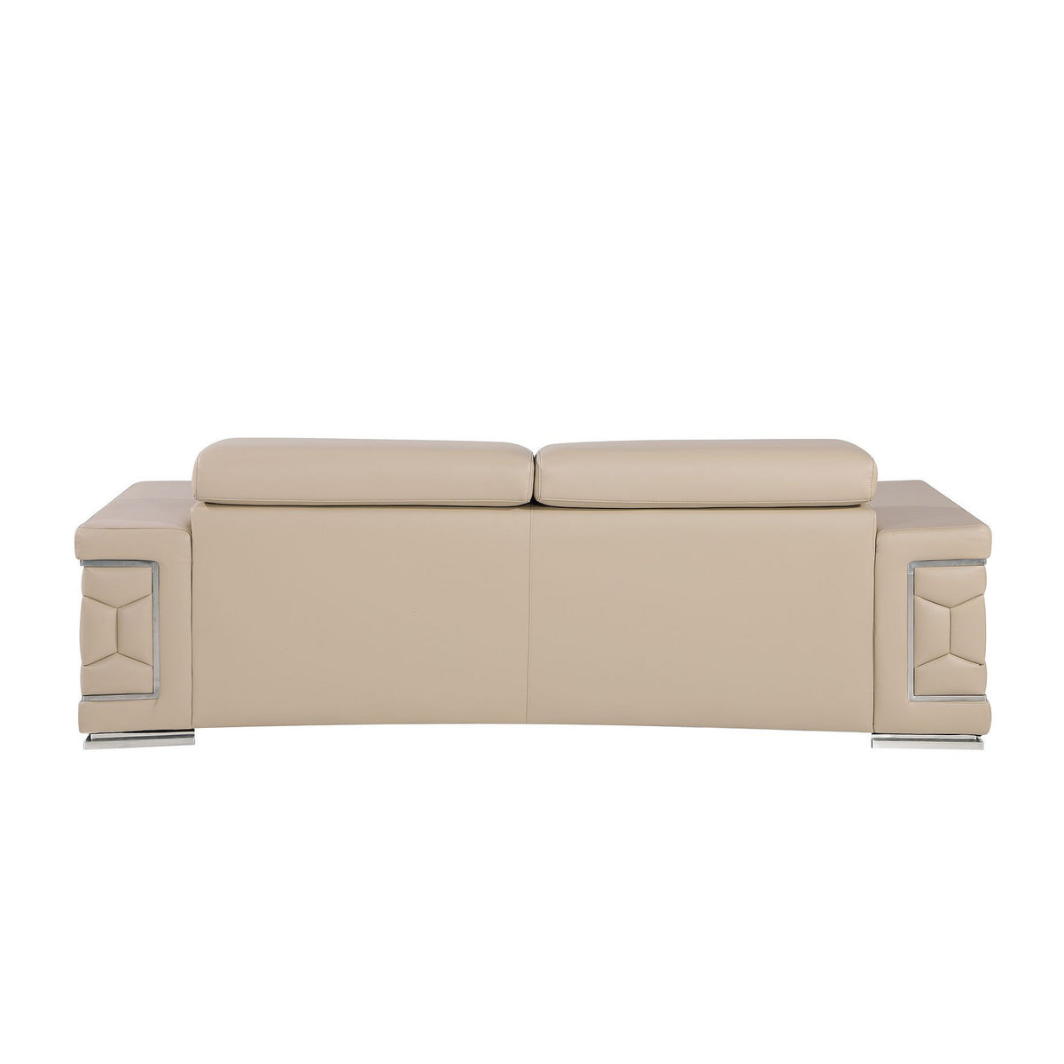 Two Piece Beige Genuine Leather Five Person Seating Set - 549000