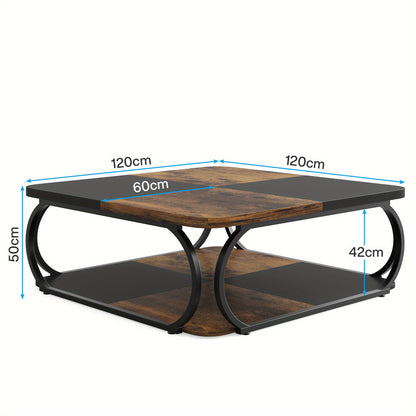 Supplier dimension diagram for square two-tier coffee table