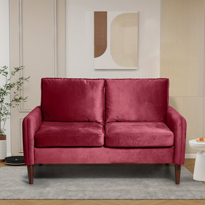 Bilhilury Velvet Loveseat — burgundy upholstery option.