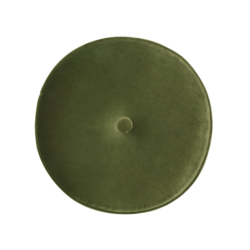 Top view of the ottoman's center button tuft