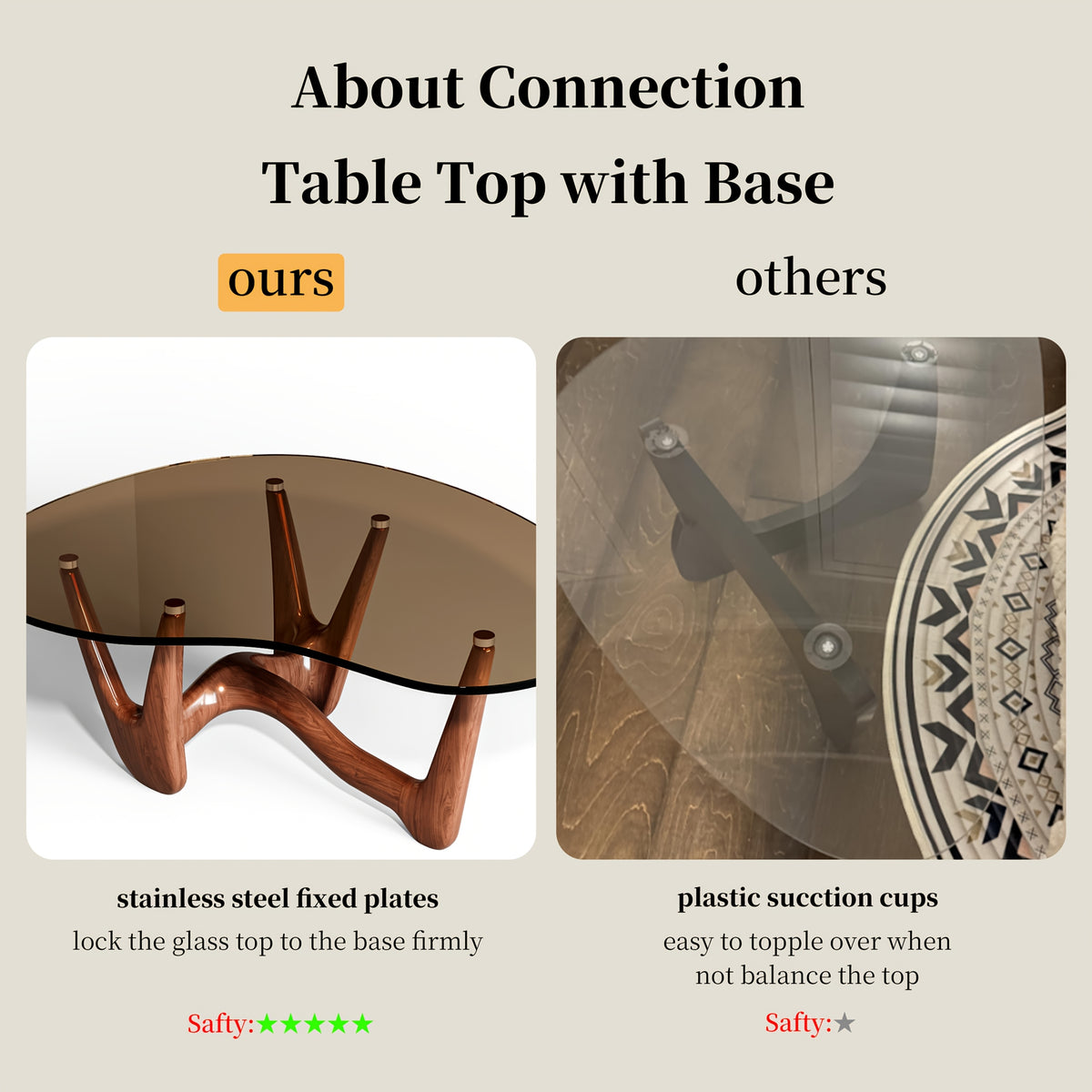 Sculptural Glass-Top Coffee Table