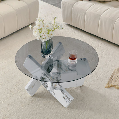 Overhead smoked-glass table