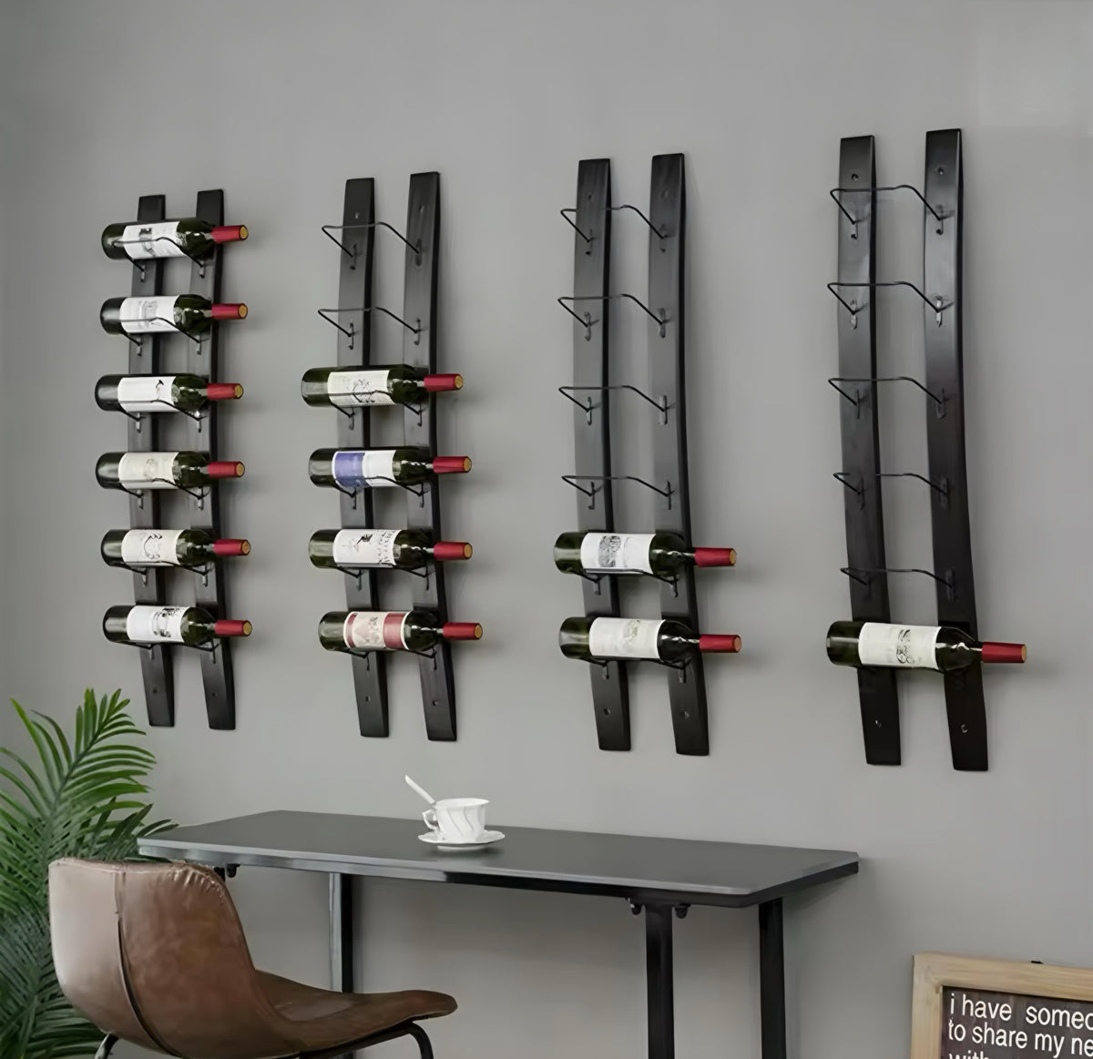 Wall-Mounted Bottle Rack Set — 4 Pieces