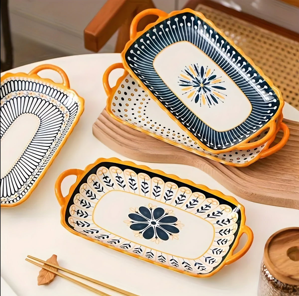 Colorful Ceramic Plate Set — 4 Pieces