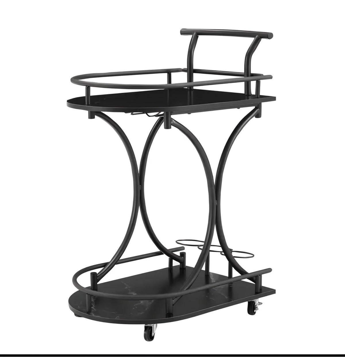Curved-Frame Serving Cart