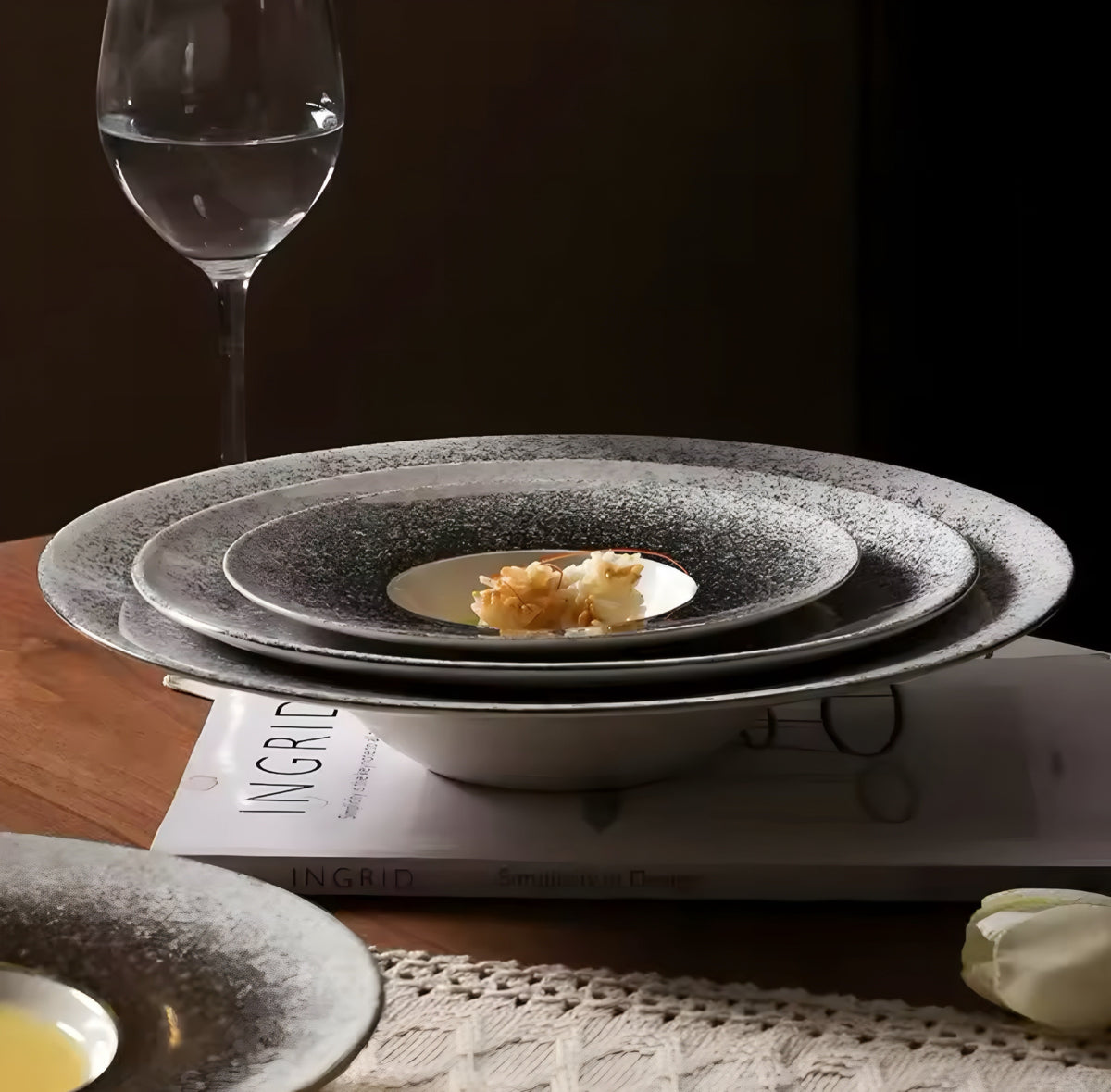 Speckled Ceramic Plate Set — 4 Pieces