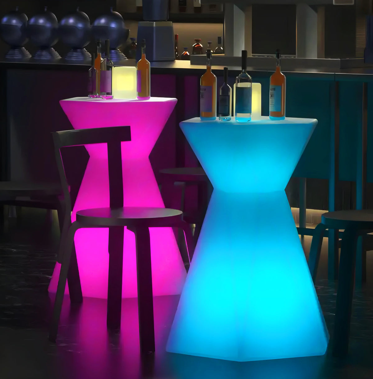 Hourglass Illuminated Bar Table
