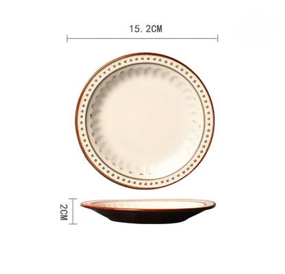 Hand-Painted Ceramic Plate Set — 6 Pieces