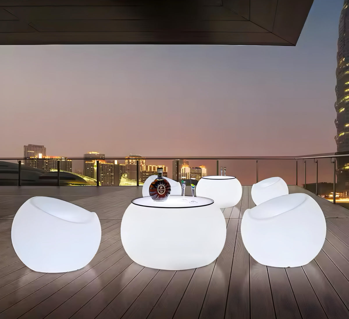 Round Illuminated Coffee Table