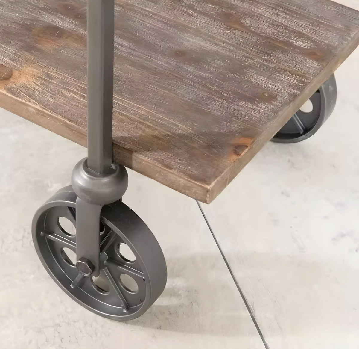 Two-Tier Bar Cart with Stemware Rack