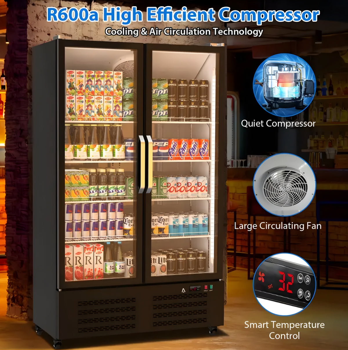 Dual-Door Beverage Cooler