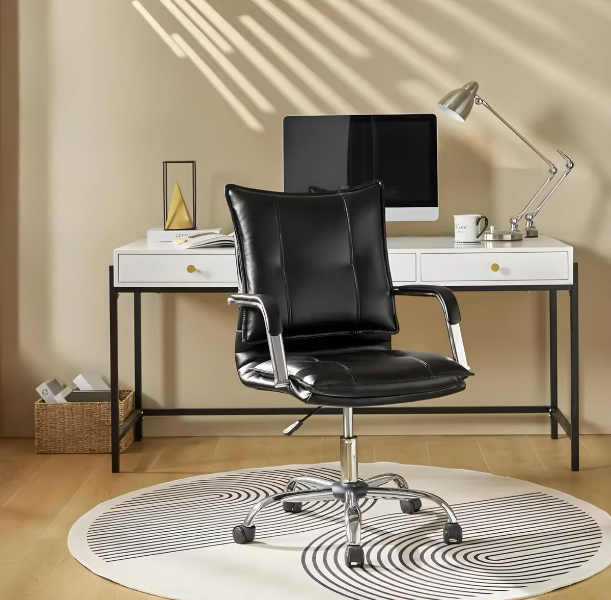 Office Chair with Gold-Tone Base