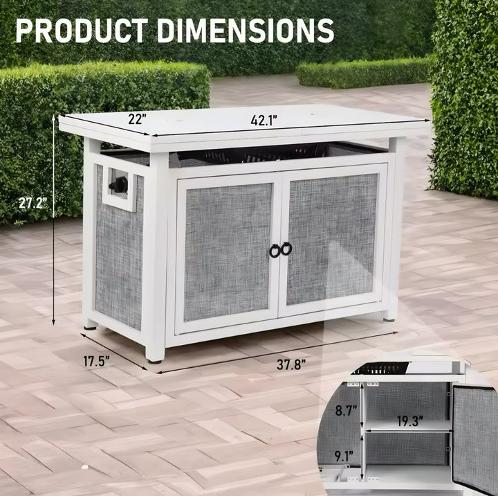 Propane Fire Pit Table with Storage