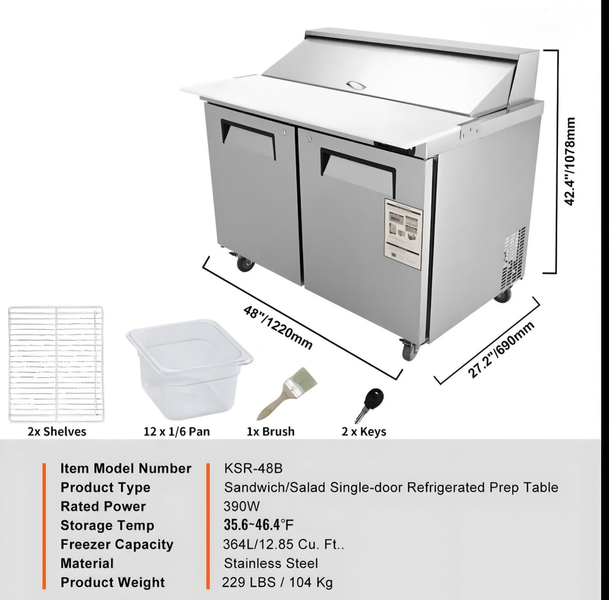 Refrigerated Food Prep Station
