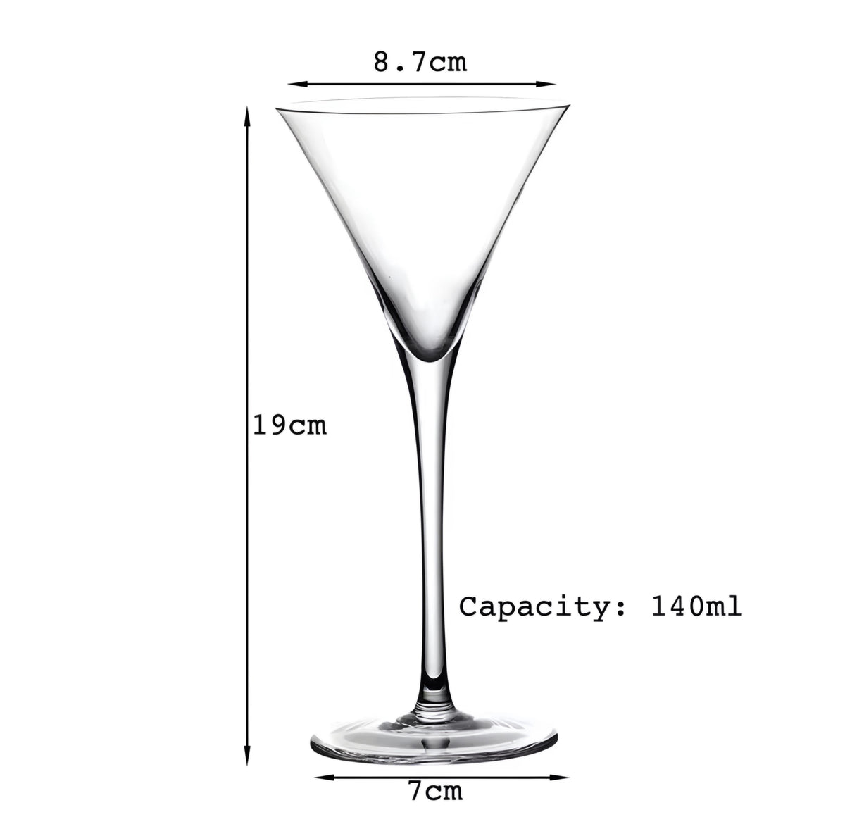 V-Shaped Martini Glass Set — 8 Pieces