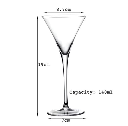 V-Shaped Martini Glass Set — 8 Pieces