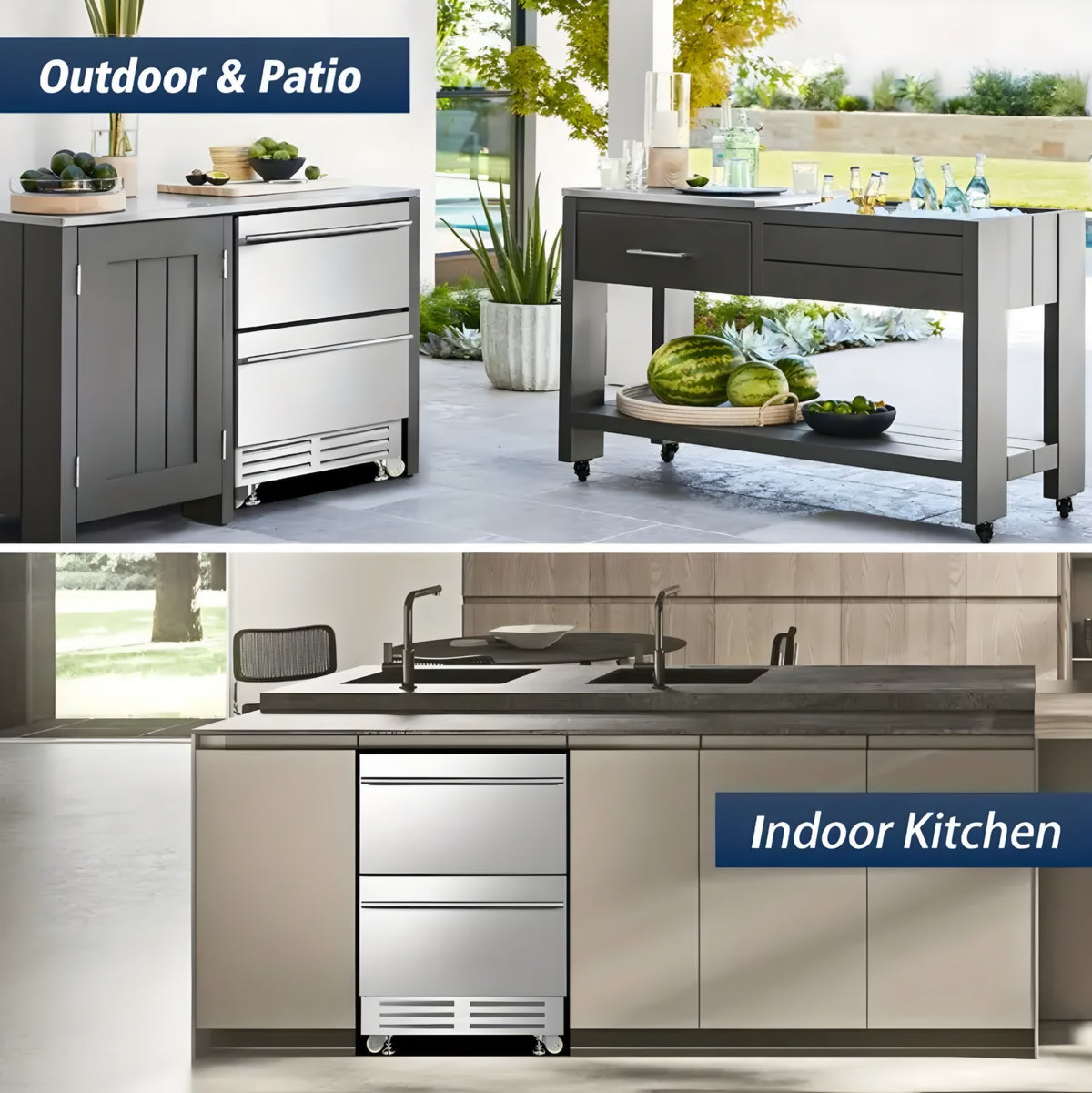 Undercounter Dual-Drawer Fridge Cooler