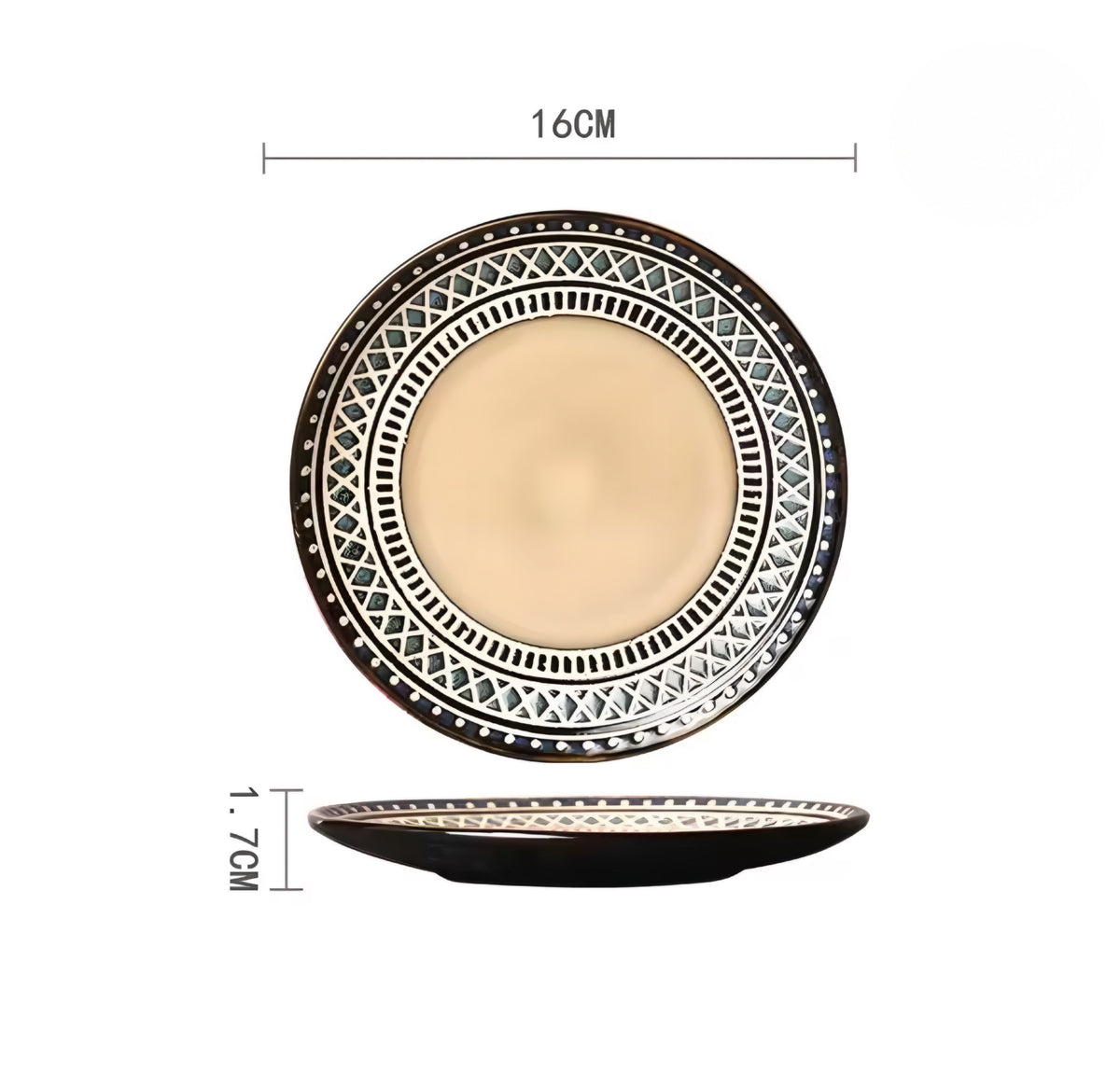 Hand-Painted Ceramic Plate Set — 6 Pieces