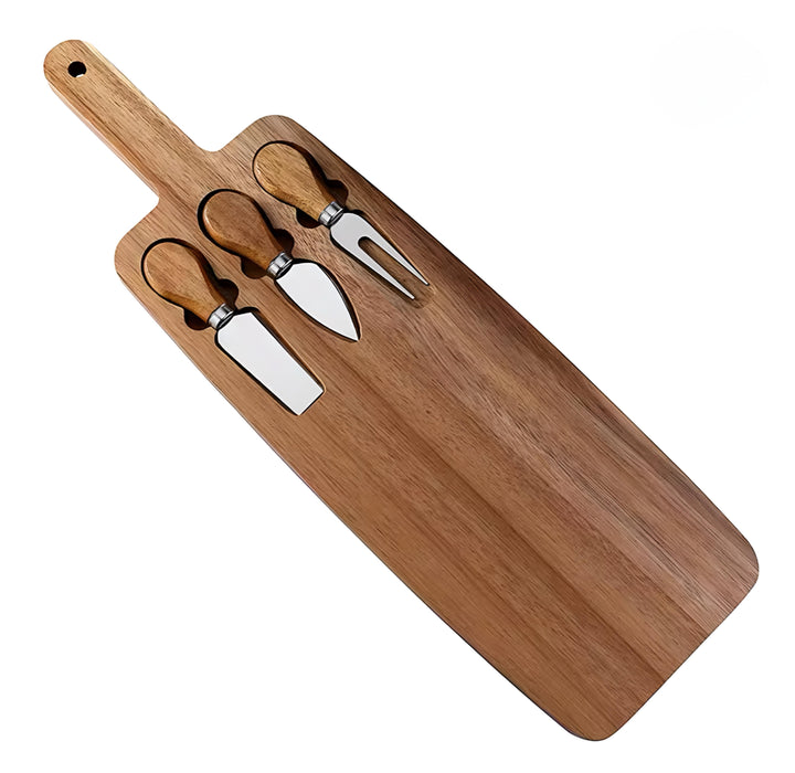 Paddle Cheese Board with Utensils