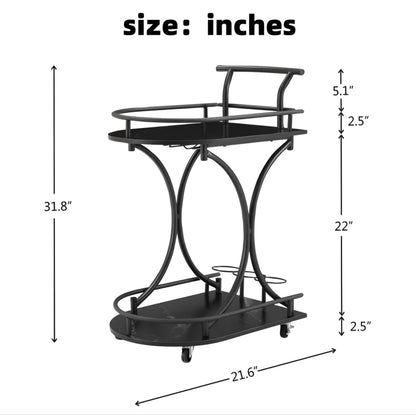 Curved-Frame Serving Cart